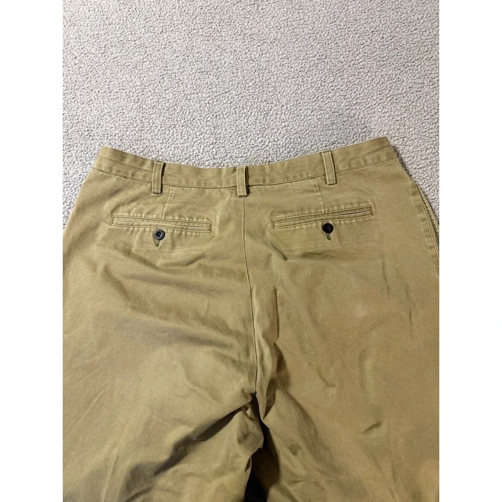 Vintage Orvis Men's Tan Pleated Khaki Heavy Cotton Pants Slacks Size 42
